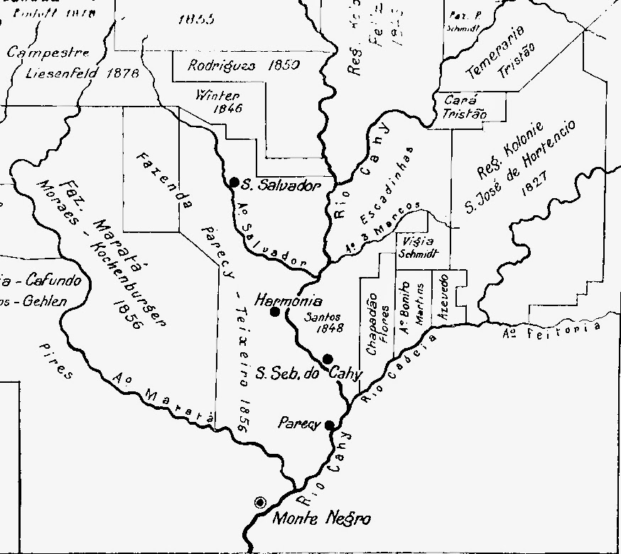 Mapa da Fazenda Parecy ano de 1856